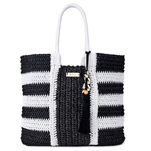 Time and Tru Black and White Tote Bag